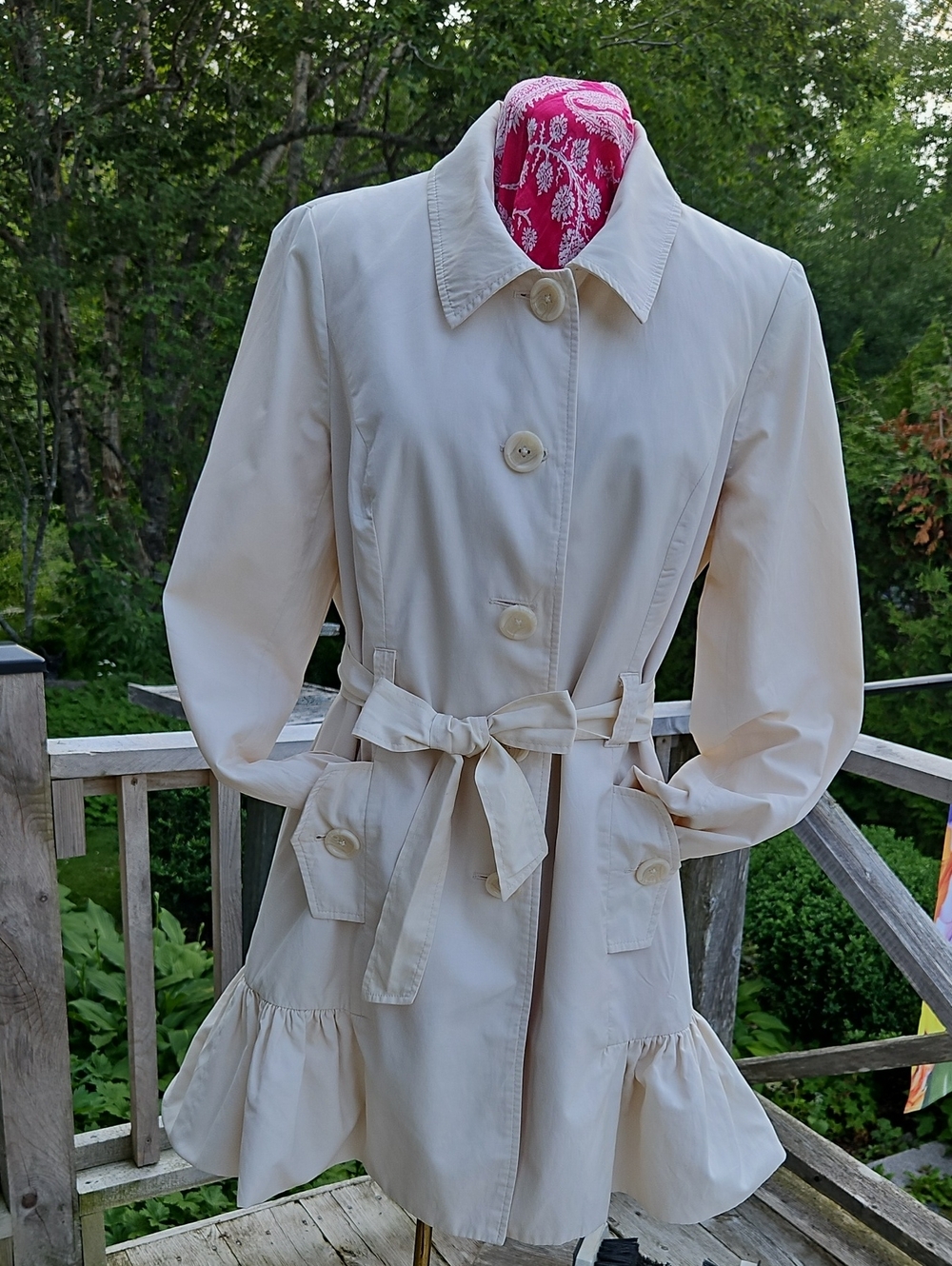 Willi Smith Off White Trench Coat